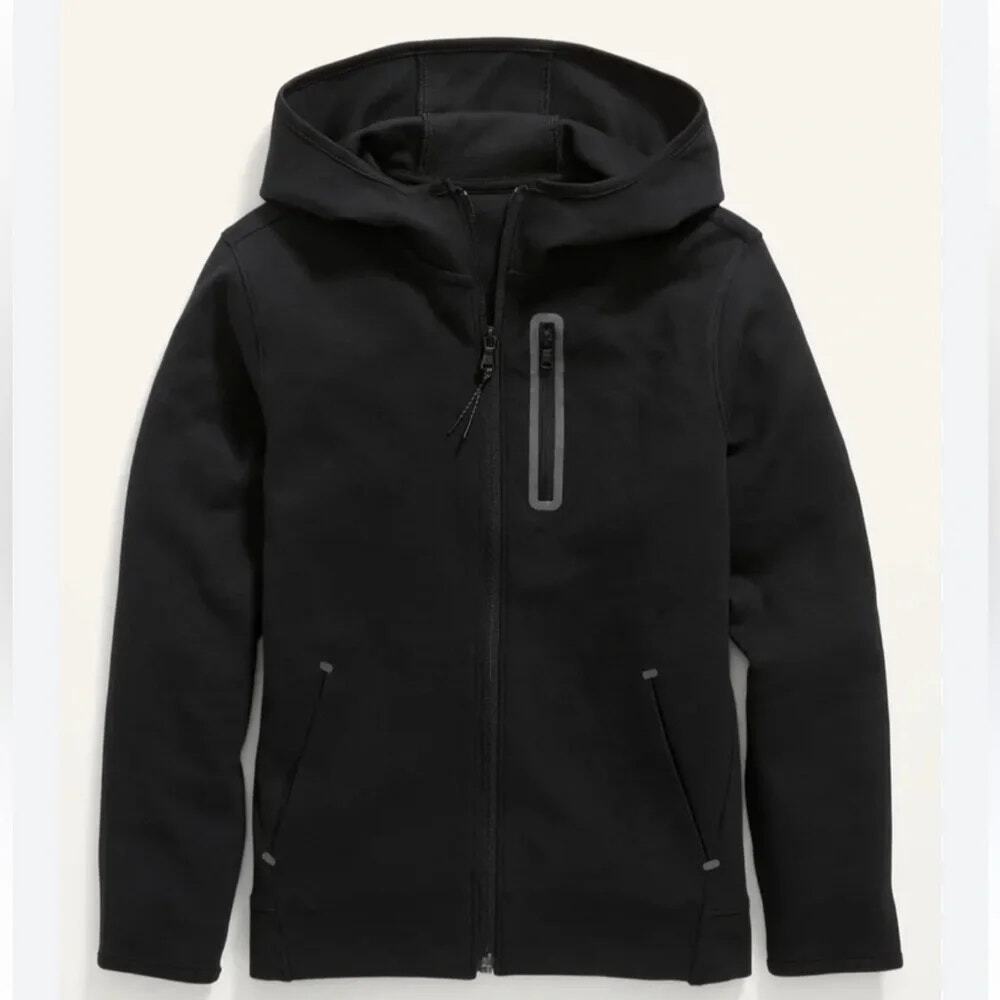 Old Navy Active Boys Dynamic Fleece Black Hoodie Youth Size Large 10/12